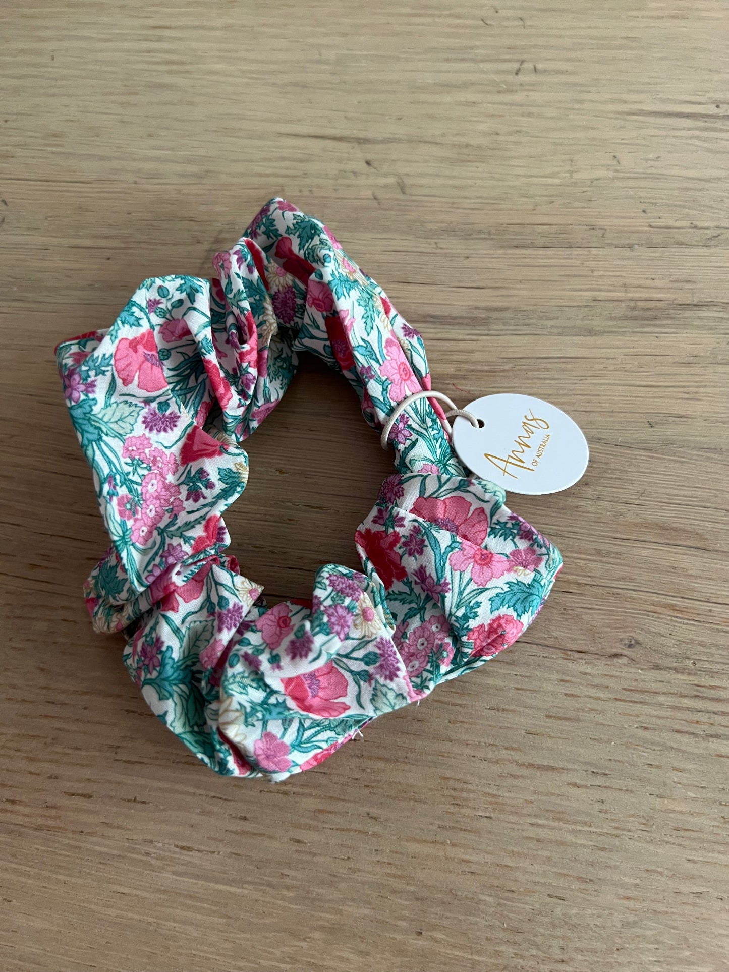 Annas of Australia Scrunchie - Liberty Print 6 (pink flowers)