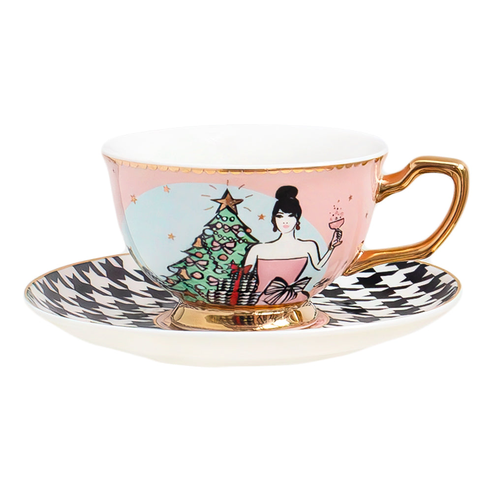 Cristina Re Teacup & Saucer Lucille's Christmas