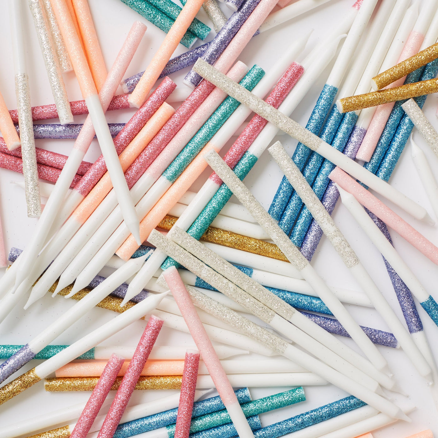 Meri Meri Multicolour Dipped Glitter Candles (16s)