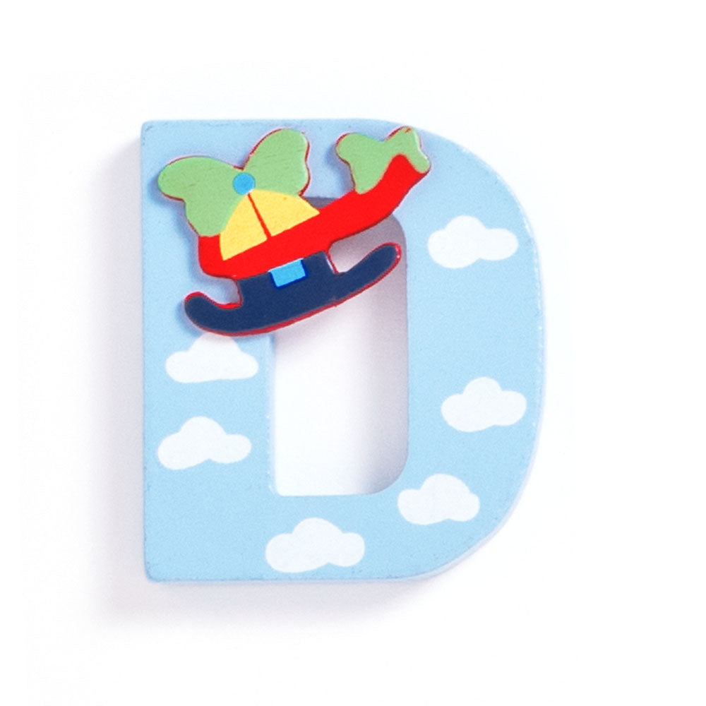 Jojo Maman Bebe - Wooden / Door Letter Primary D Blue.