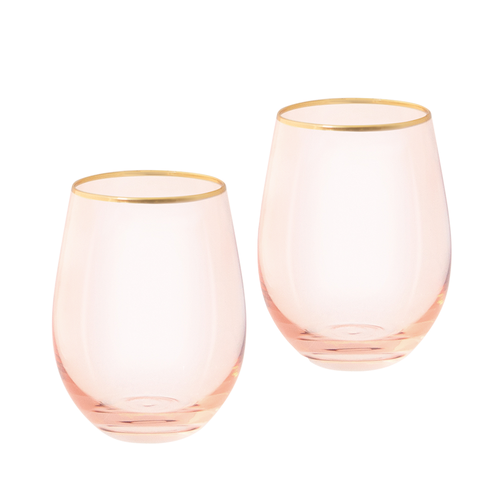 Cristina Re Tumbler Rose Crystal Set of 2