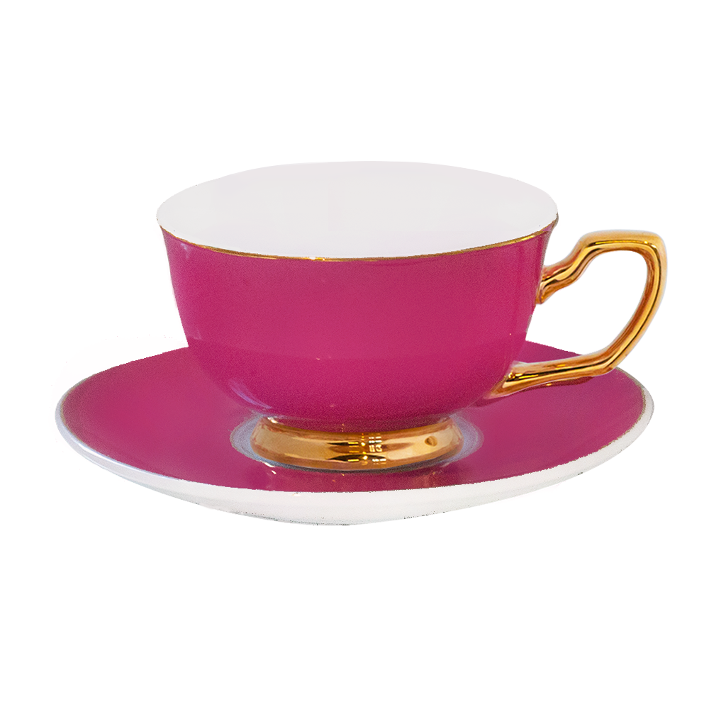 Cristina Re Fuschia Teacup and Saucer Set