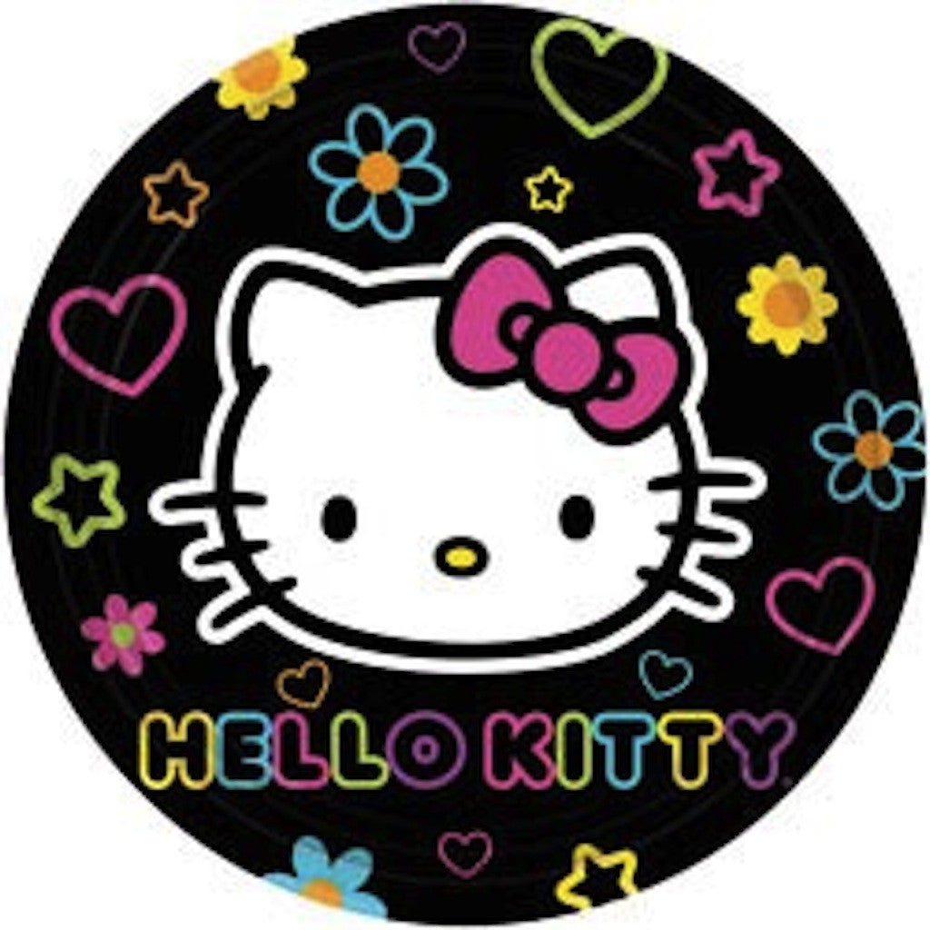 Hello Kitty 18cm Cake Plates (8), , Cake Plates, Wholesale Halloween Costumes, Party Twinkle | PO BOX 3145 BRIGHTON VIC 3186 AUSTRALIA | www.partytwinkle.com.au