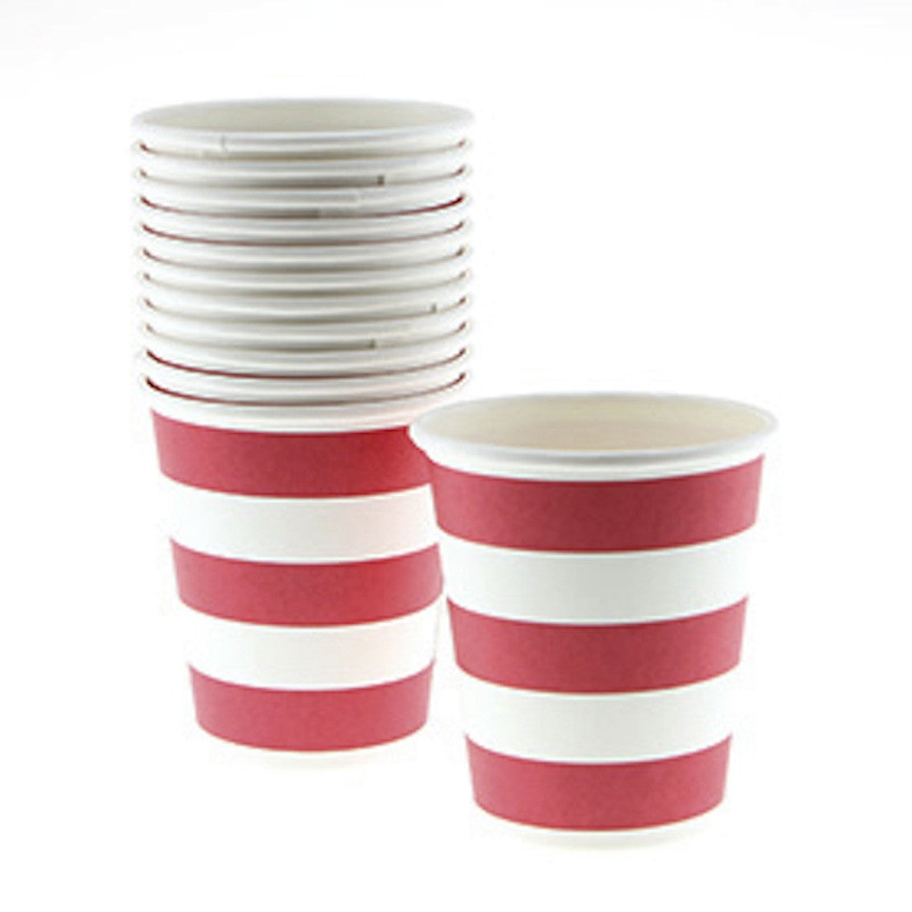 Sambellina Candy Stripe Red Cups (12), , Cups, Sambellina, Party Twinkle | PO BOX 3145 BRIGHTON VIC 3186 AUSTRALIA | www.partytwinkle.com.au - 1