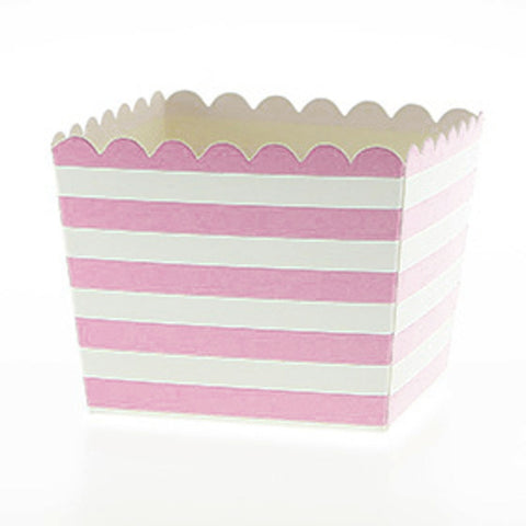 Sambellina Pink Stripe Scallop Favour Boxes (6), , Favour Box, Sambellina, Party Twinkle | PO BOX 3145 BRIGHTON VIC 3186 AUSTRALIA | www.partytwinkle.com.au 