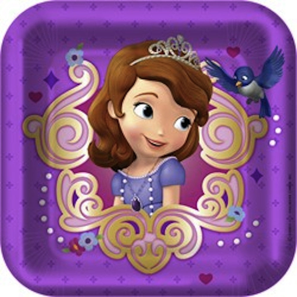 Sofia the First 18cm Dessert Plates (8), , Cake Plates, Discount Party Supplies, Party Twinkle | PO BOX 3145 BRIGHTON VIC 3186 AUSTRALIA | www.partytwinkle.com.au