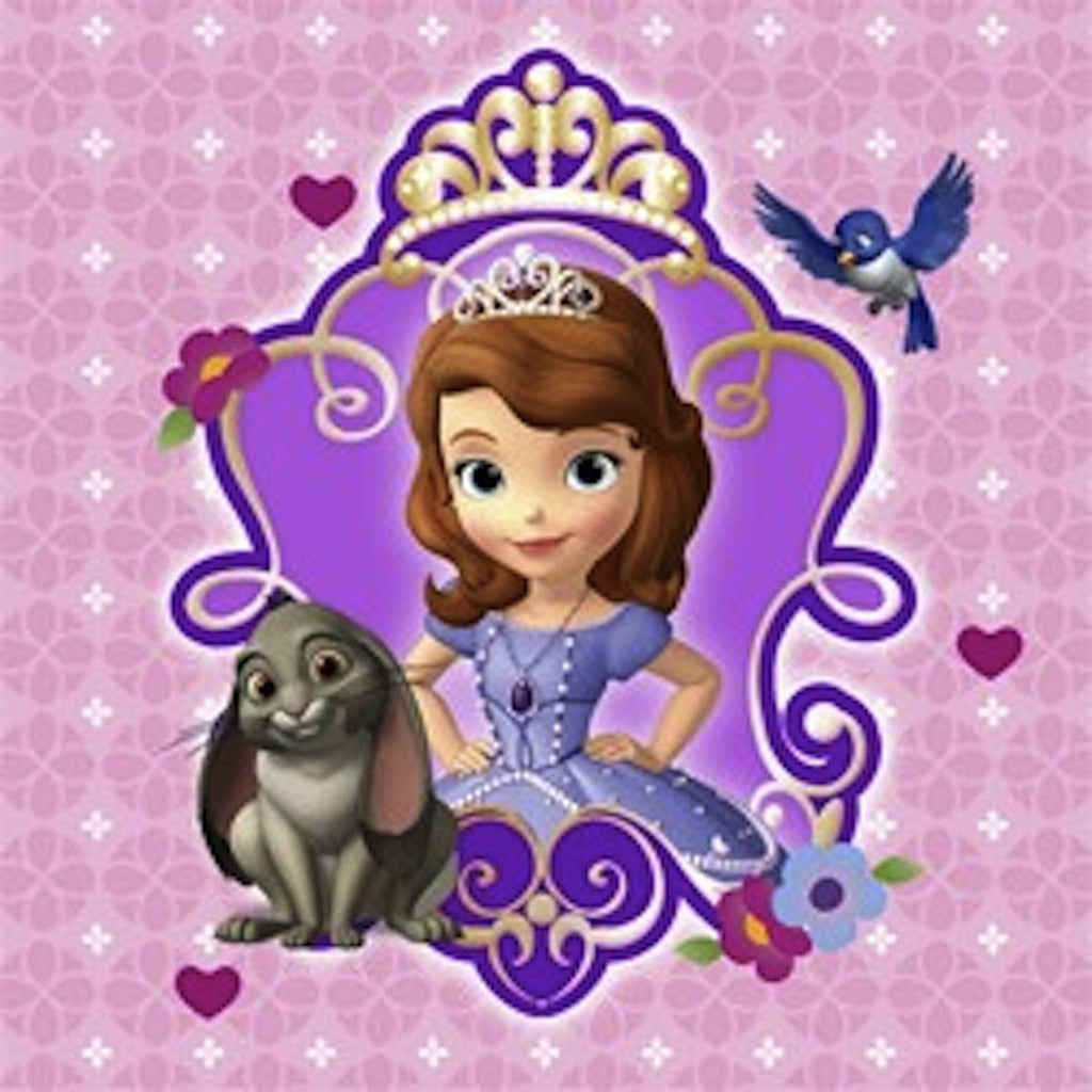 Sofia the First Beverage Napkins (16), , Napkins, Discount Party Supplies, Party Twinkle | PO BOX 3145 BRIGHTON VIC 3186 AUSTRALIA | www.partytwinkle.com.au