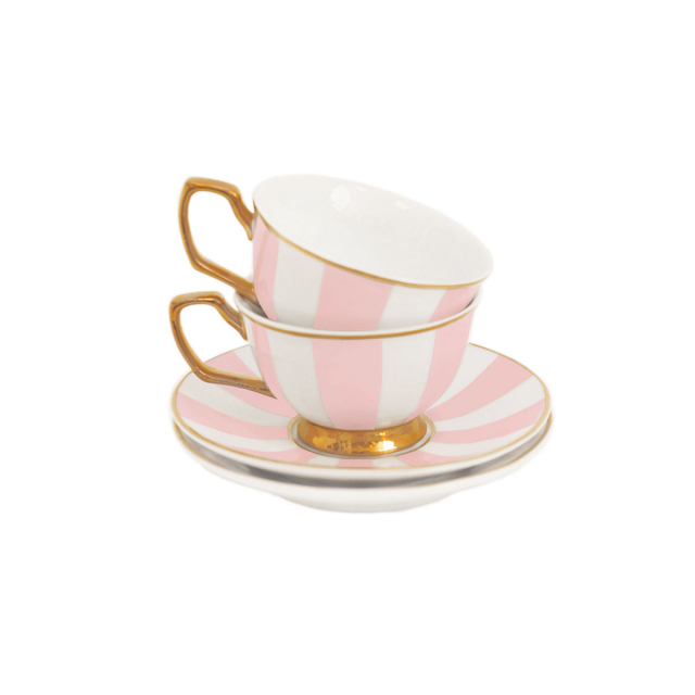 Cristina Re Teacups Petite Stripes Blush / Pink New Bone China