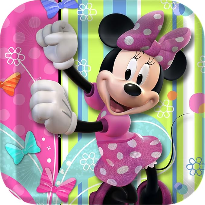 Minnie Mouse Party Plates - Minnie Square Paper Cake Plates - 8s