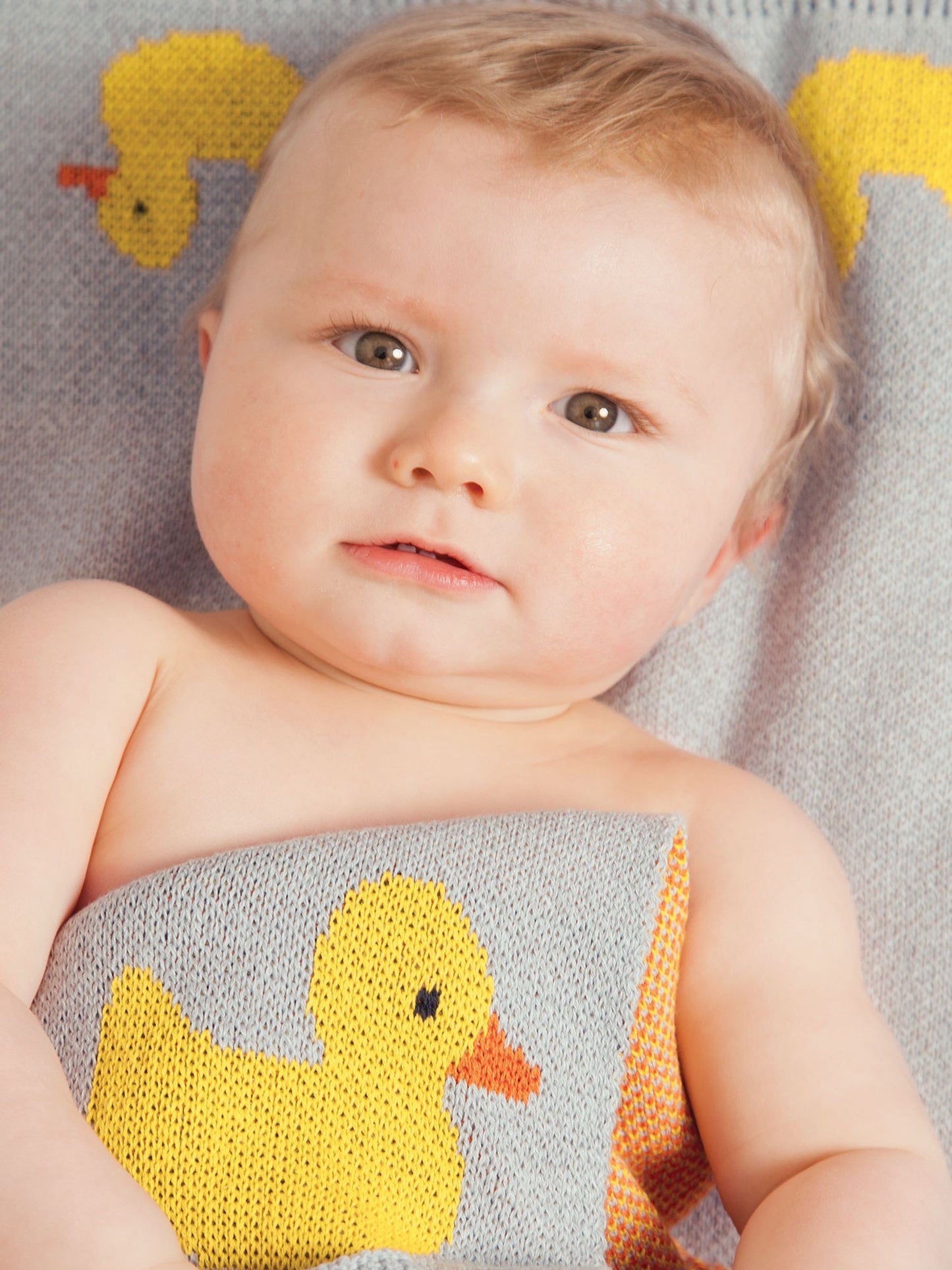 Jojo Maman Bebe Grey Duck Knitted Shawl