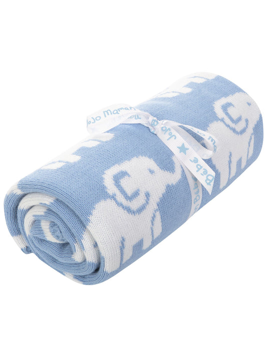 Jojo Maman Bebe Blue Elephant Knitted Shawl