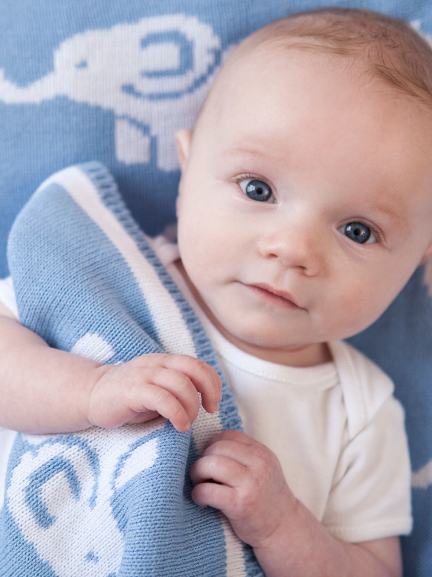 Jojo Maman Bebe Blue Elephant Knitted Shawl