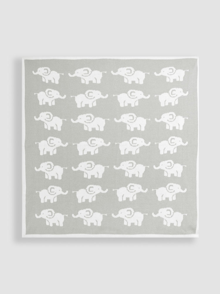 Jojo Maman Bebe Grey Elephant Knitted Shawl