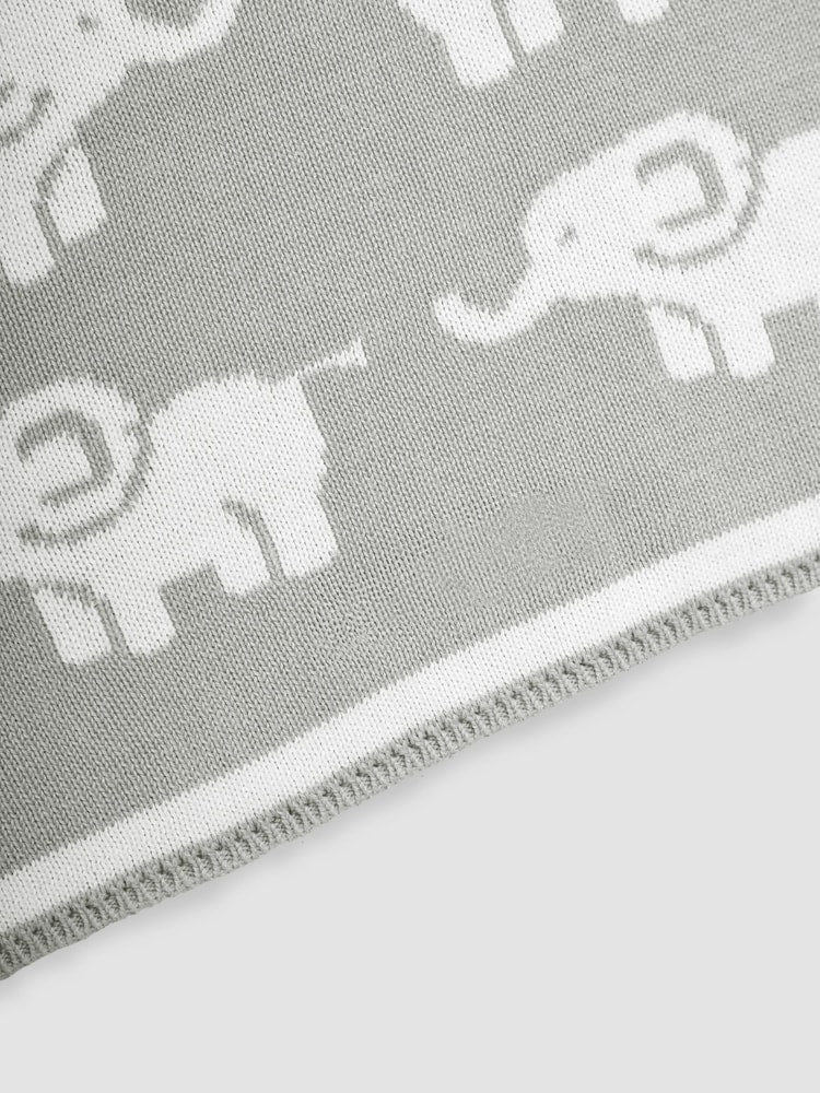 Jojo Maman Bebe Grey Elephant Knitted Shawl