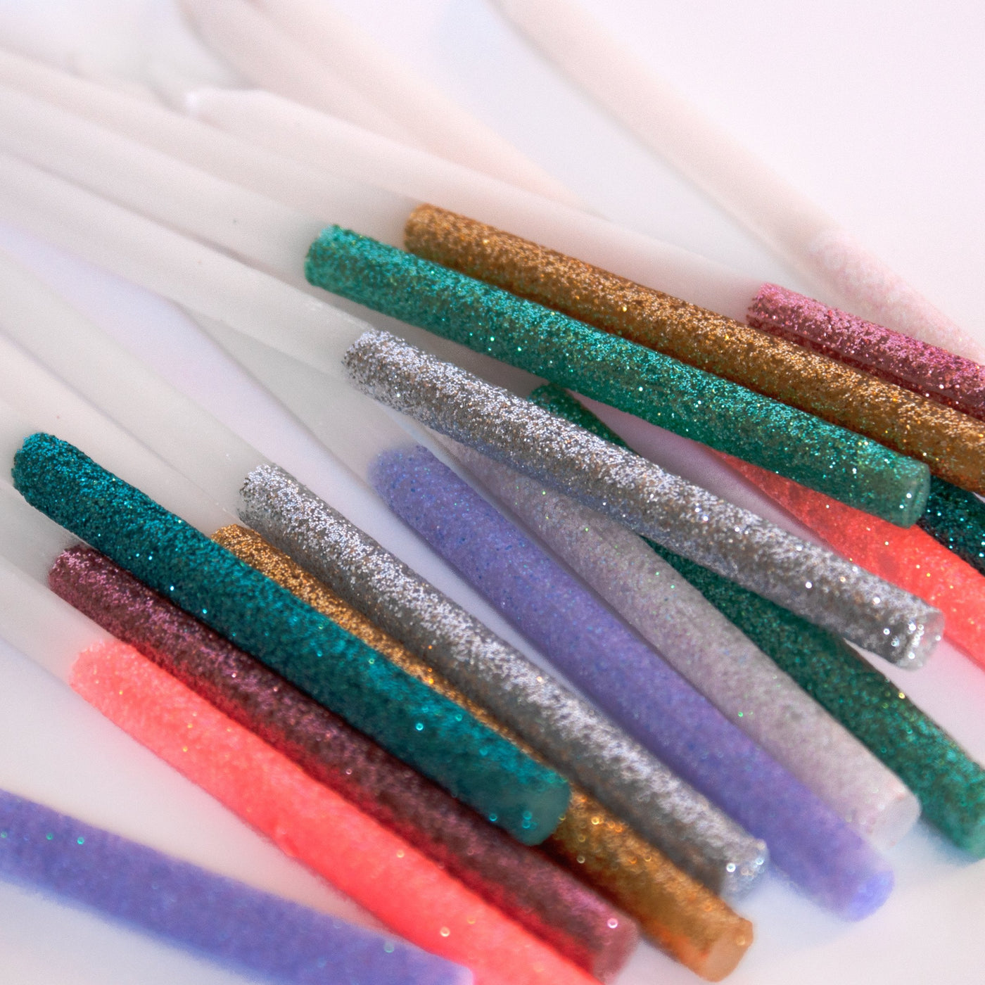Meri Meri Multicolour Dipped Glitter Candles (16s)