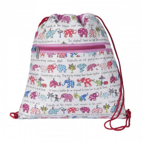 Tyrrell Katz Elephant Swimming / Drawstring / Kit Bag, , Backpack, LK Gifts, Party Twinkle | PO BOX 3145 BRIGHTON VIC 3186 AUSTRALIA | www.partytwinkle.com.au 