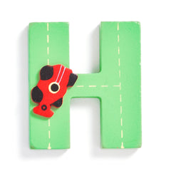 Jojo Maman Bebe - Wooden / Door Letter Primary "H" Green