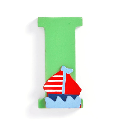 Jojo Maman Bebe - Wooden / Door Letter Primary "I" Green