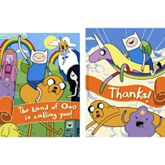 Adventure Time Invitation and Thank You Combo (16), , Invitations, Wholesale Halloween Costumes, Party Twinkle | PO BOX 3145 BRIGHTON VIC 3186 AUSTRALIA | www.partytwinkle.com.au