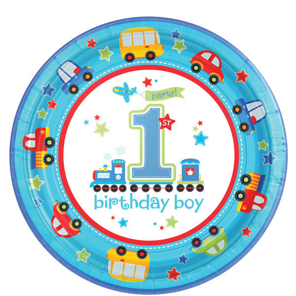 All Aboard First Birthday Plates, , Party Plates, Party Twinkle | PO BOX 3145 BRIGHTON VIC 3186 AUSTRALIA | www.partytwinkle.com.au, Party Twinkle | PO BOX 3145 BRIGHTON VIC 3186 AUSTRALIA | www.partytwinkle.com.au
