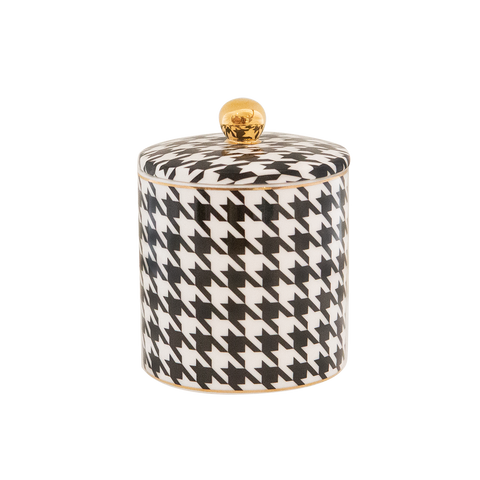 Cristina Re Ebony Houndstooth Candle - Fig Tree