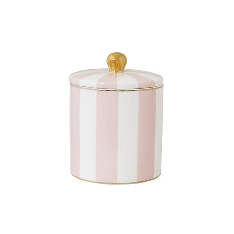 Cristina Re Blush Stripe Candle - Strawberry Champagne