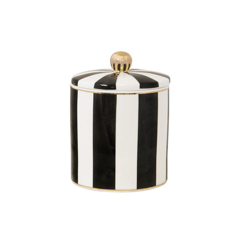 Cristina Re Ebony Stripe Candle - Vanilla Macaron