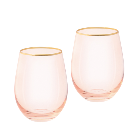 Cristina Re Tumbler Rose Crystal Set of 2