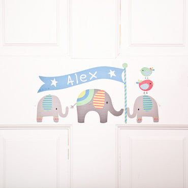 Jojo Maman Bebe Bright Elephant Baby Name Stickers