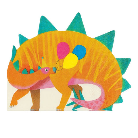 Talking Tables Party Dinosaur Shaped Napkins - Pack of 16