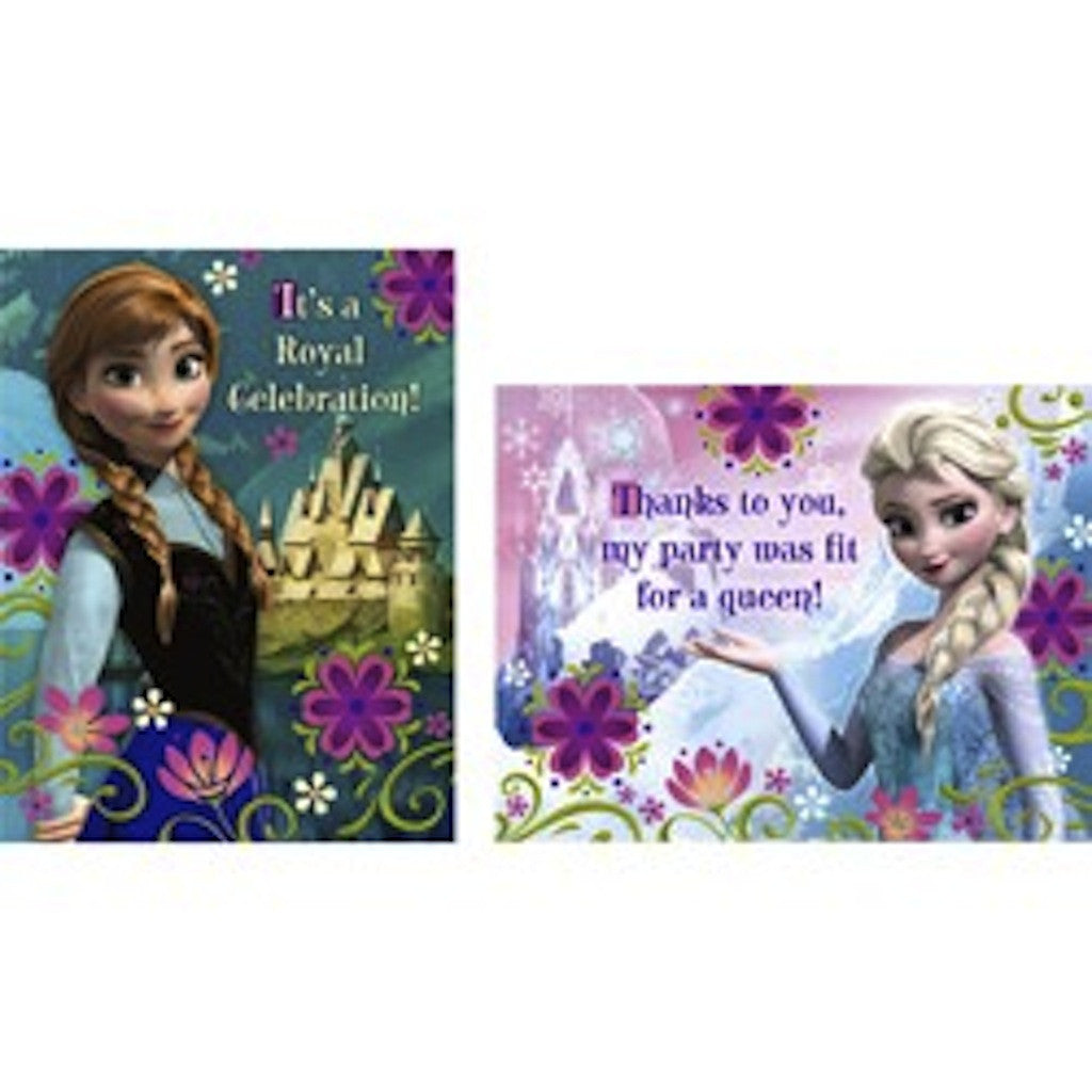 Disney Frozen 8 Invitation and 8 Thank You Cards, , Invitations, Discount Party Supplies, Party Twinkle | PO BOX 3145 BRIGHTON VIC 3186 AUSTRALIA | www.partytwinkle.com.au
