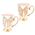 Cristina Re French Bow Mug Set - Set of 2 New Bone China