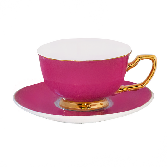 Cristina Re Fuschia Teacup and Saucer Set