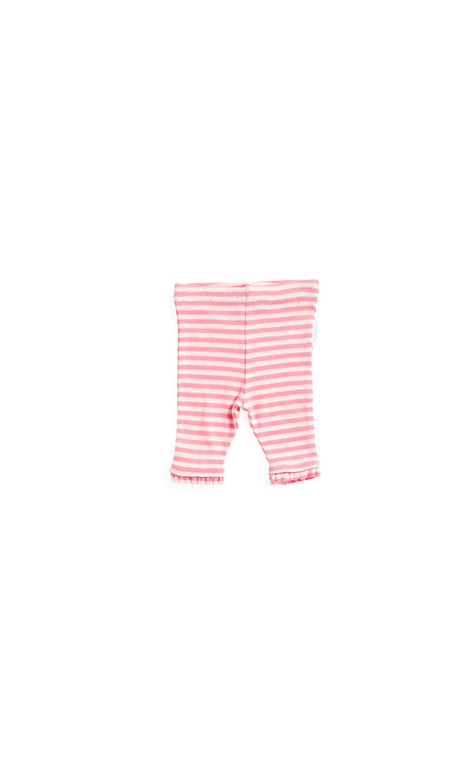 Purebaby Candy Frilled 3/4 Legging (Fairy Floss Stripe), , Children's Clothing, Purebaby, Party Twinkle | PO BOX 3145 BRIGHTON VIC 3186 AUSTRALIA | www.partytwinkle.com.au