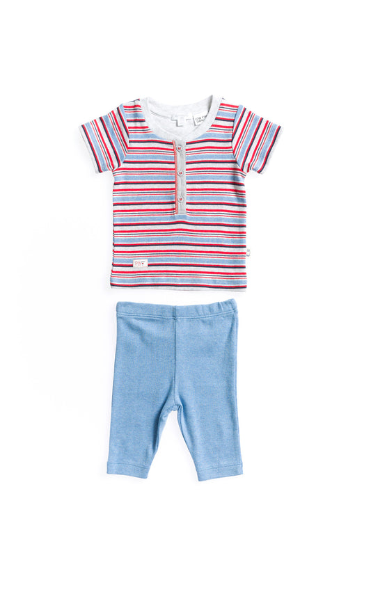Purebaby Storyteller Henley PJ Set (Storyteller Stripe), , Children's Clothing, Purebaby, Party Twinkle | PO BOX 3145 BRIGHTON VIC 3186 AUSTRALIA | www.partytwinkle.com.au