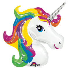 Rainbow Unicorn Supershape Party Balloon - 33" / 84cm Foil (each)