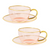 Cristina Re Rose Glass Teacup and Saucer Set of 2