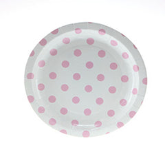 Sambellina White with Pink Polkadots Cake Plates (12), , Cake Plates, Sambellina, Party Twinkle | PO BOX 3145 BRIGHTON VIC 3186 AUSTRALIA | www.partytwinkle.com.au 