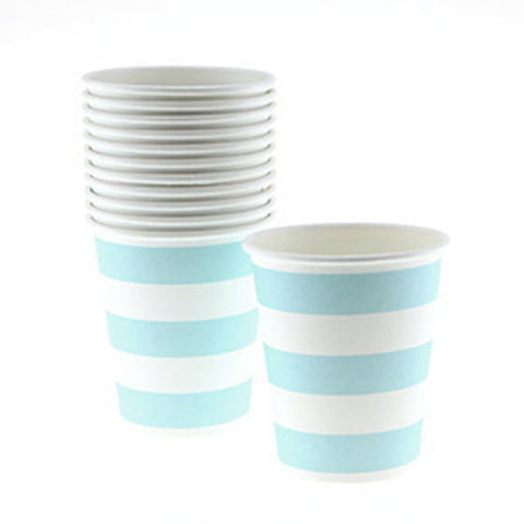 Sambellina Candy Stripe Blue Cups - pack of 12, , Cups, Sambellina, Party Twinkle | PO BOX 3145 BRIGHTON VIC 3186 AUSTRALIA | www.partytwinkle.com.au 