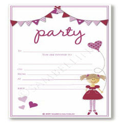 Sambellina Pink Bunting Invitations (12), , Invitations, Sambellina, Party Twinkle | PO BOX 3145 BRIGHTON VIC 3186 AUSTRALIA | www.partytwinkle.com.au 
