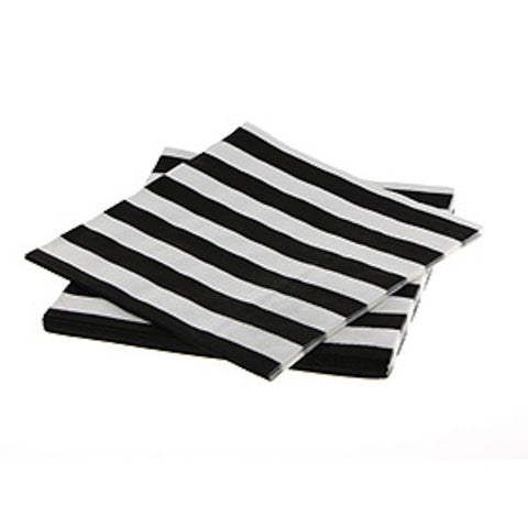 Sambellina Black Stripe Napkins (20), , Napkins, Sambellina, Party Twinkle | PO BOX 3145 BRIGHTON VIC 3186 AUSTRALIA | www.partytwinkle.com.au 