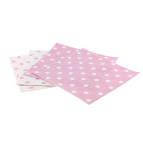 Sambellina Pink Polkadot Reversible Napkins, , Napkins, Sambellina, Party Twinkle | PO BOX 3145 BRIGHTON VIC 3186 AUSTRALIA | www.partytwinkle.com.au 