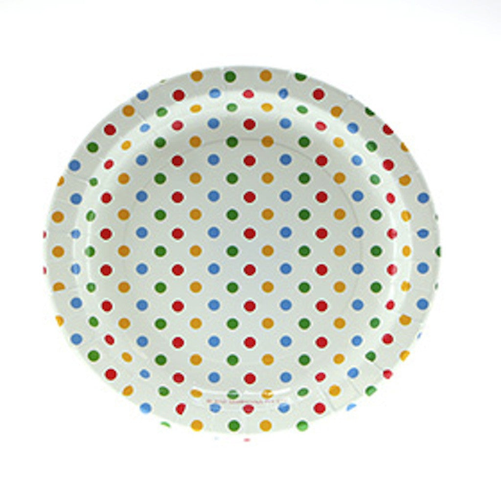 Sambellina Polkadot Multi-Coloured Party Plates (12), , Party Plate, Sambellina, Party Twinkle | PO BOX 3145 BRIGHTON VIC 3186 AUSTRALIA | www.partytwinkle.com.au