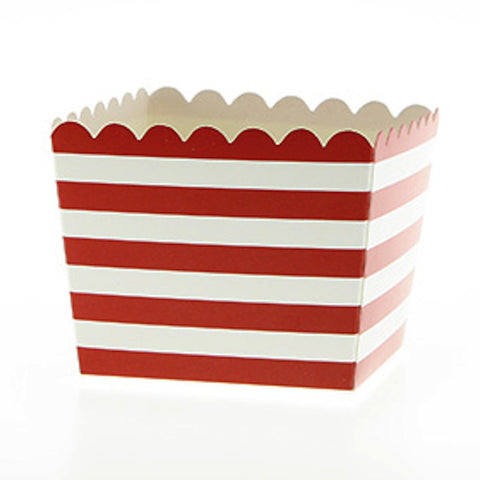 * Sambellina Red Stripe Scallop Party Favour Boxes (6), , Favour Box, Sambellina, Party Twinkle | PO BOX 3145 BRIGHTON VIC 3186 AUSTRALIA | www.partytwinkle.com.au 