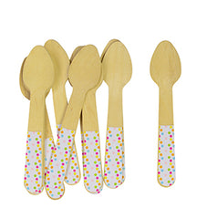 Sambellina Confetti Ice Cream Wooden Spoons 12 pcs (Wooden Cutlery)
