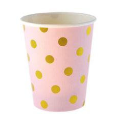 Sambellina Pink with Gold Foil Polkadot Cups (12)