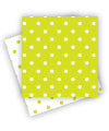 Sambellina Reversible Lime Polkadot Napkins (20) ~