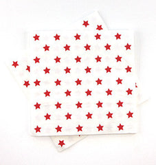 Sambellina White with Red Star Luncheon Napkins (20)