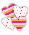 Sambellina Summer Peach Heart Seals / Stickers (24) ~