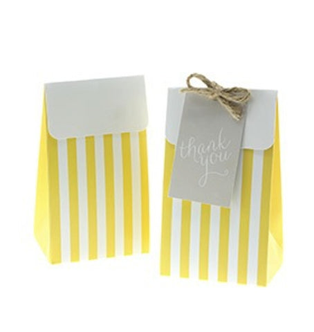 Sambellina Yellow Stripe Treat Boxes (12), , Treat Box, Sambellina, Party Twinkle | PO BOX 3145 BRIGHTON VIC 3186 AUSTRALIA | www.partytwinkle.com.au  - 1